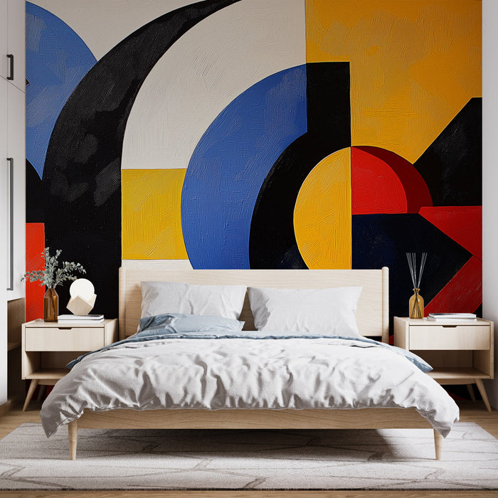 Fargerik Art Deco Mural Tapet | Geometriske former