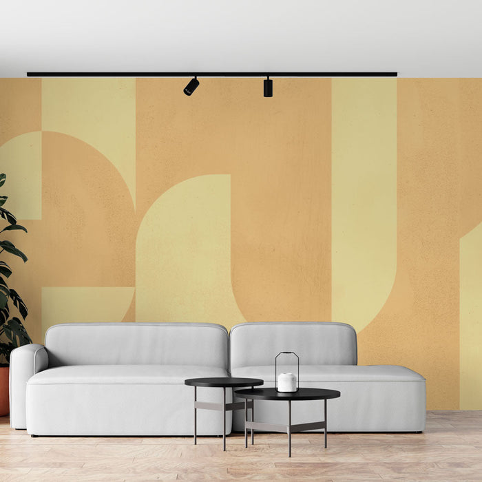 Tapetti taide deco | Keltainen ympyränmuotoisilla kuvioilla