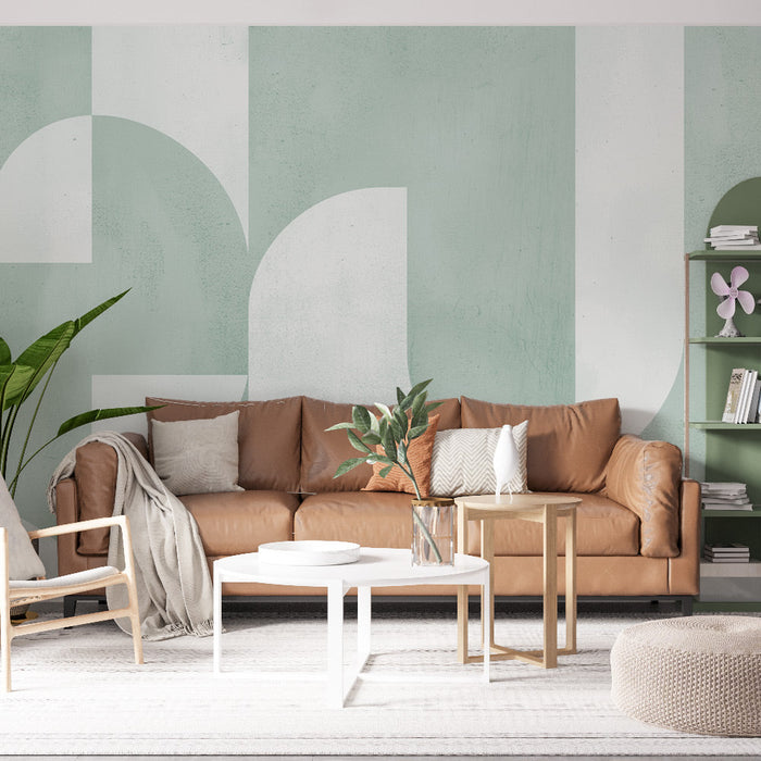 Fototapet art déco | Vert d'eau med sirkulære former