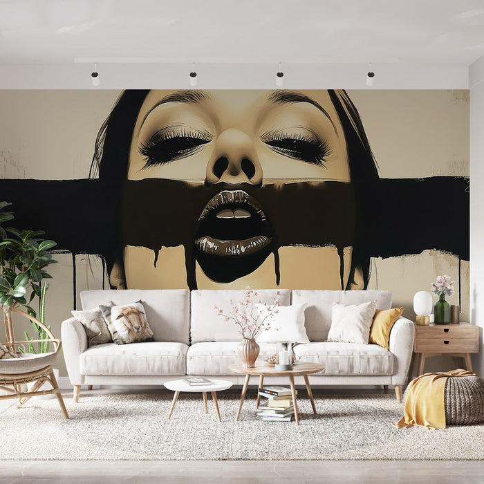 Tapet | Abstrakt portrett med malingssprut