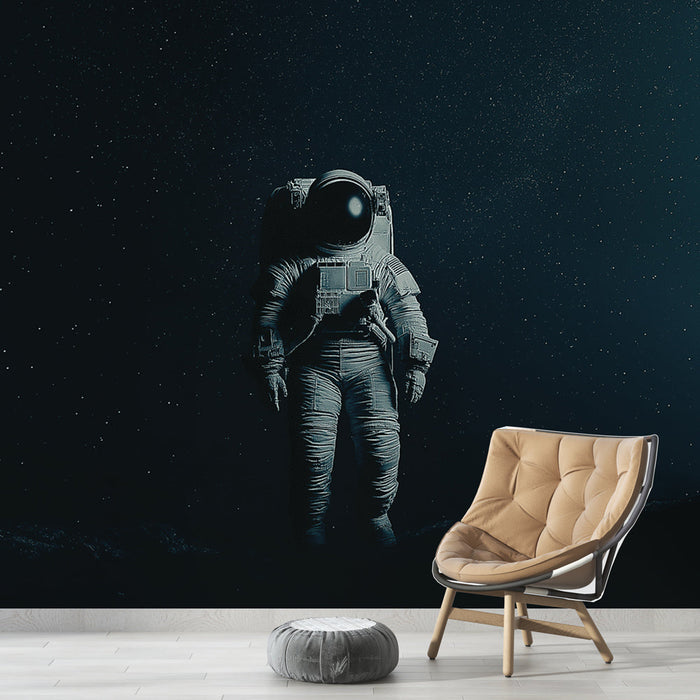 Mural Wallpaper astronaut | Astronaut in a starry landscape — WonderMural