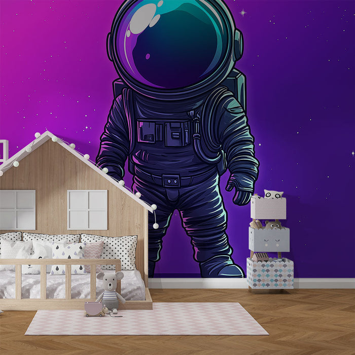 Mural Wallpaper astronaut | Stiliserte illustrasjoner av en astronaut i rommet