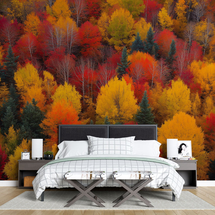 Mural Wallpaper autumnal | Bright palette of colorful foliage