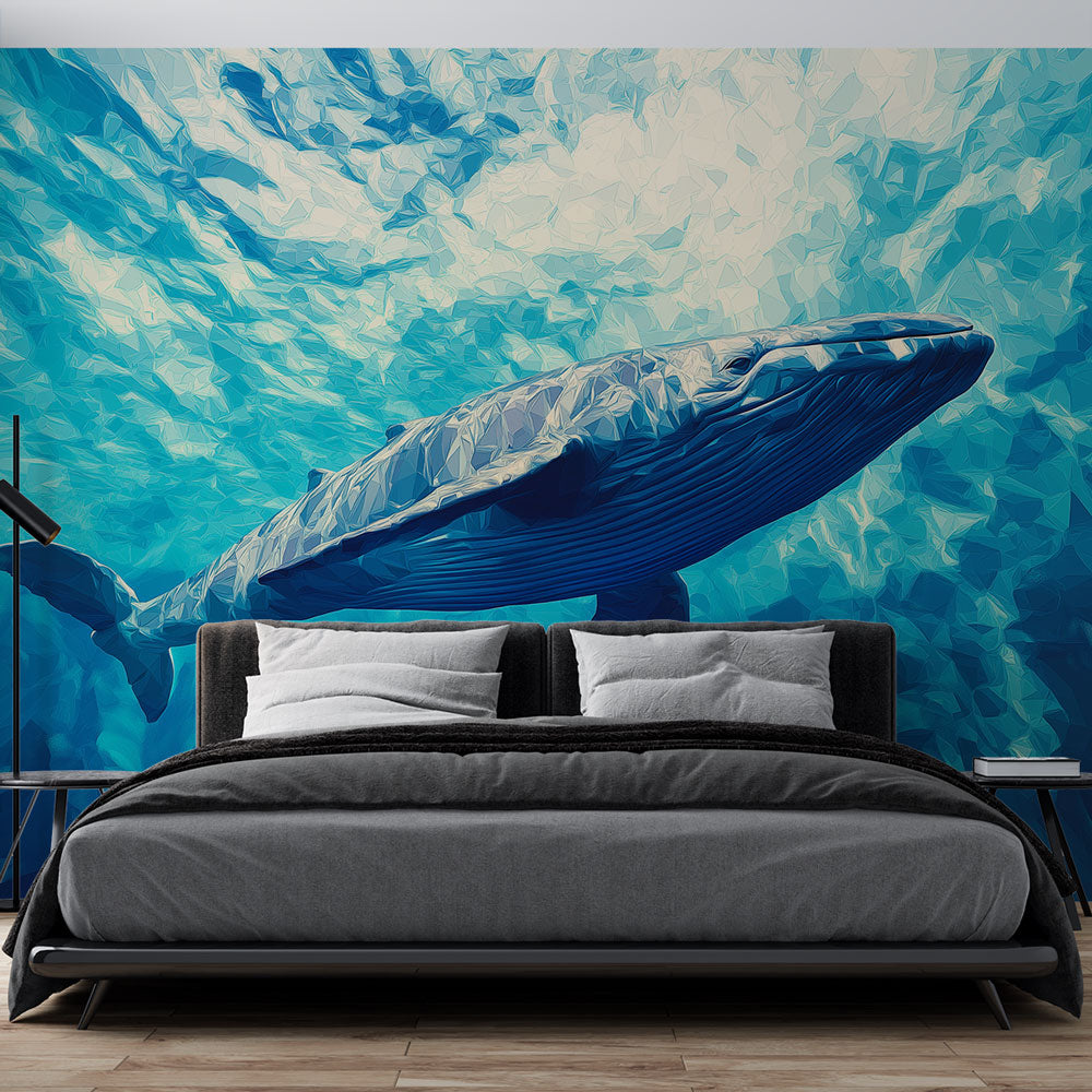 Papel pintado ballena | Una majestuosa ballena en las profundidades de —  WonderMural, image size:1000x1000