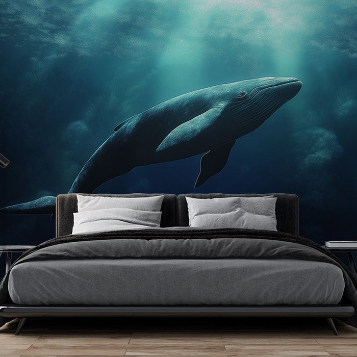 Papel de parede baleia | Uma majestosa baleia nadando nas profundezas do oceano