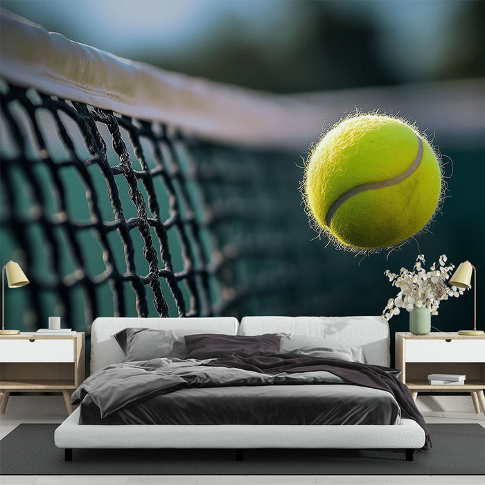 Tapeta pilka tenisowa | Klasyczna piłka w jasnym żółtym filcu