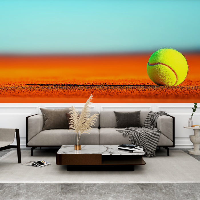 Tapeta tennis-ball-exploding | Na pozadini narančastog terena