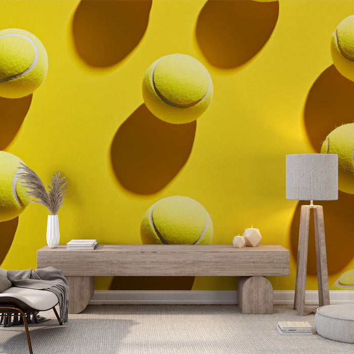 Tapeta pilka-tenisowa | Jasnożółty na kolorowym tle