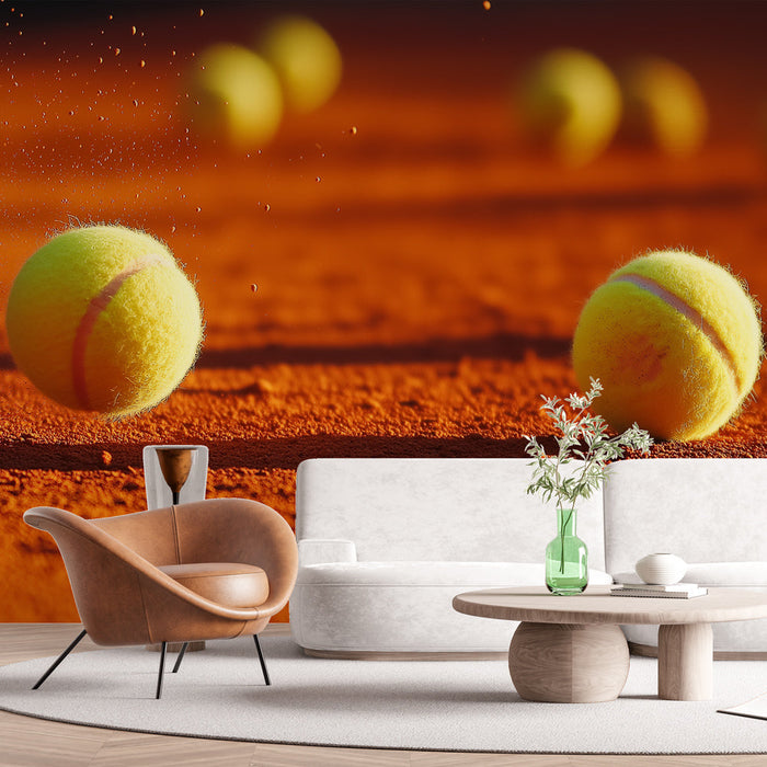 Tapeta teniske loptice | Na zemljanom terenu