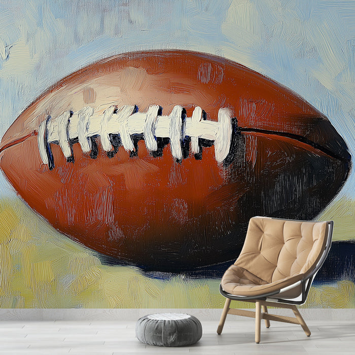 Mural Wallpaper American Football Ball | Artistic and Textured Design