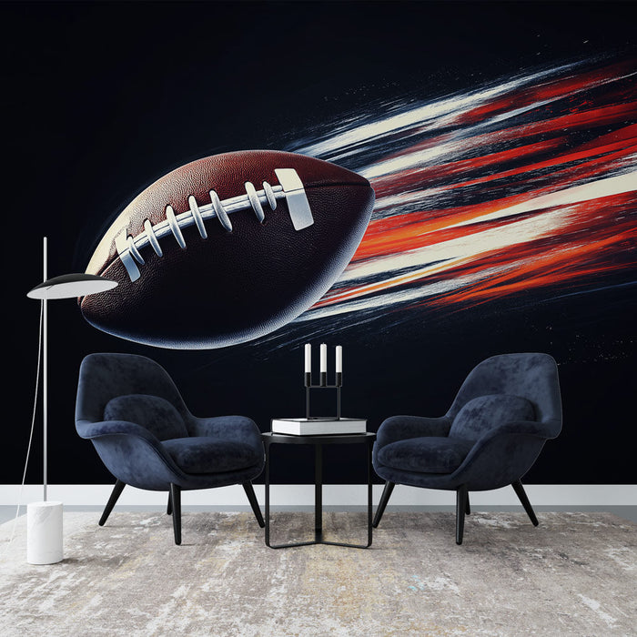 Mural Wallpaper American Football Ball | Dynamism and Performance