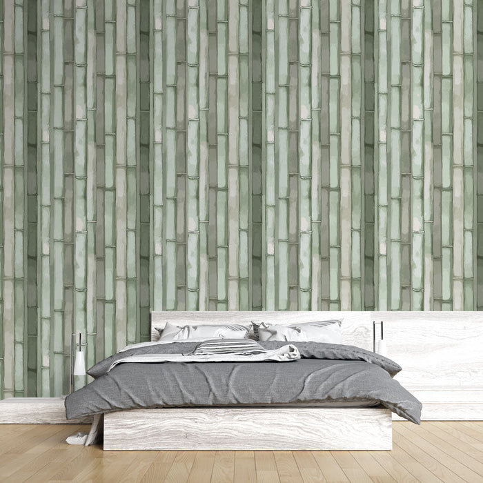 Ταπετσαρία μπαμπού | Μοτίβο μπαμπού σε χαλαρωτικές αποχρώσεις