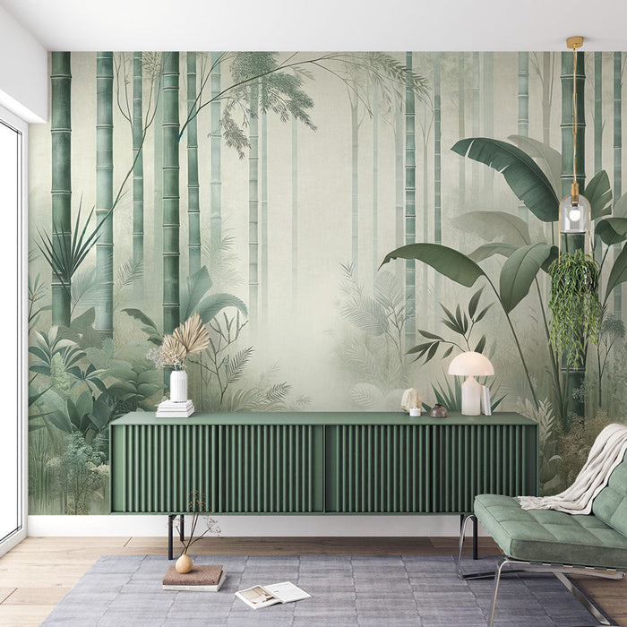 Papel pintado de bambú | Bosque de brotes verdes