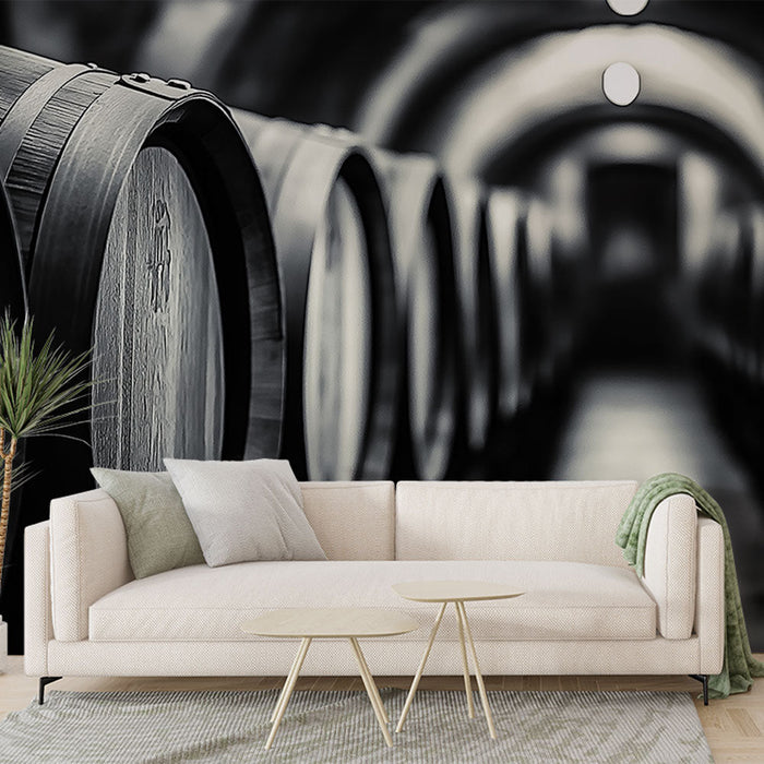 Tapet butoaie de vin | Ambianță de cramă cu butoaie de lemn