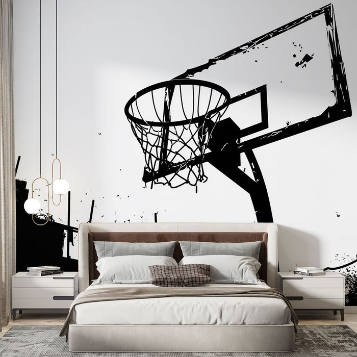 Tapete basketball | Stilisierte monochrome Grafik