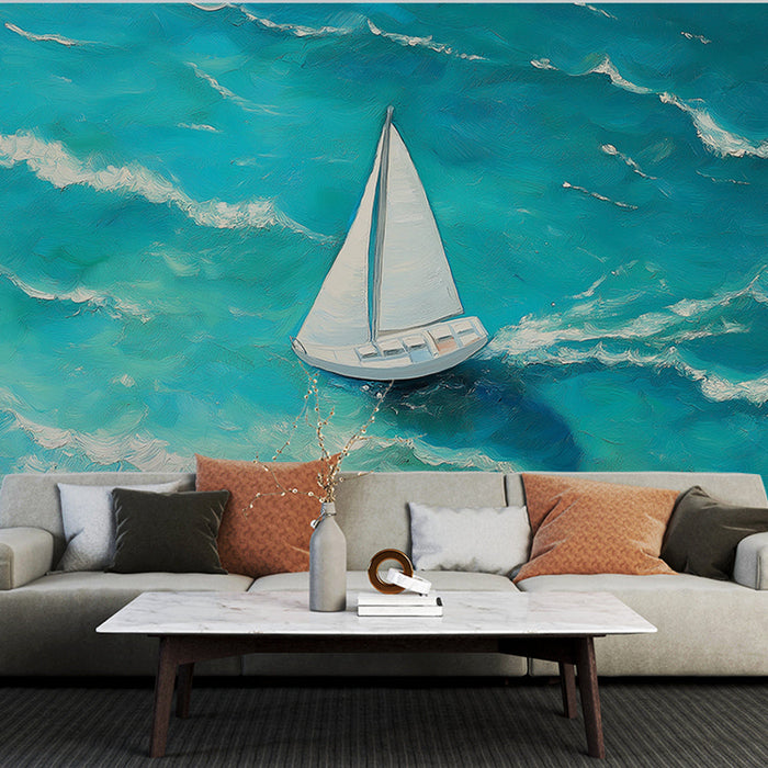 Tapete με ιστιοφόρο | Ένα ιστιοφόρο που πλέει σε ζωηρά τυρκουάζ νερά