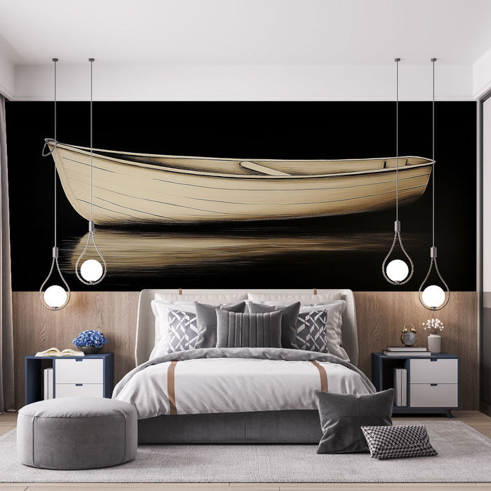 Ταπετσαρία τοίχου skafos | Εικονογράφηση ενός σκάφους σε μαύρο φόντο