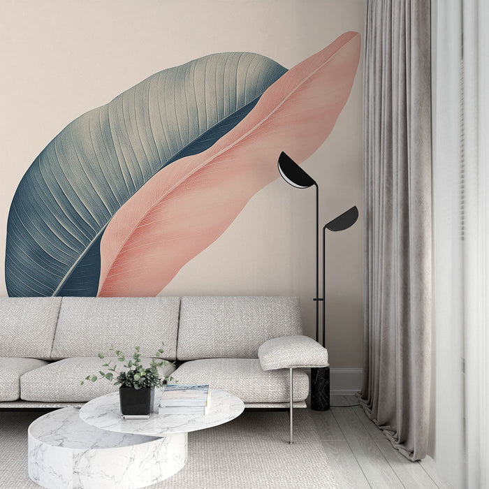 Tapeta beżowa z wzorami liści | Elegancja i delikatność dla Twojego wnętrza