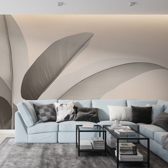 Falikárpit bézs | Finom levelek puha háttéren