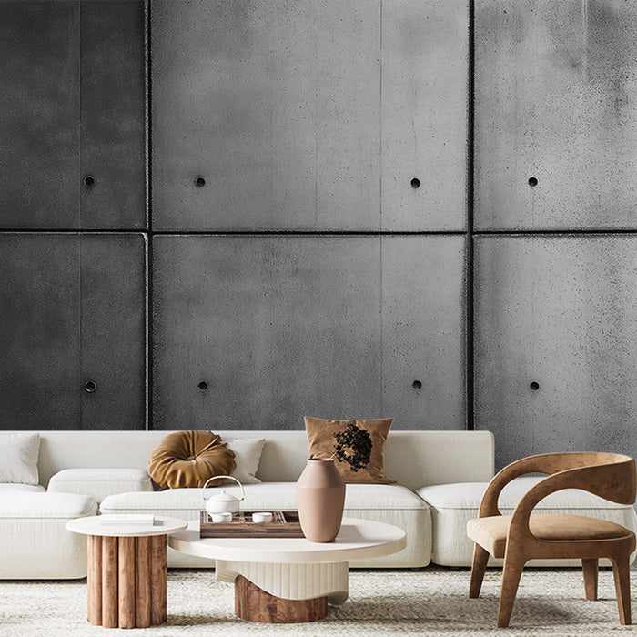 Tapeta beton | Černá a šedá texturovaná betonová zeď pro moderní styl