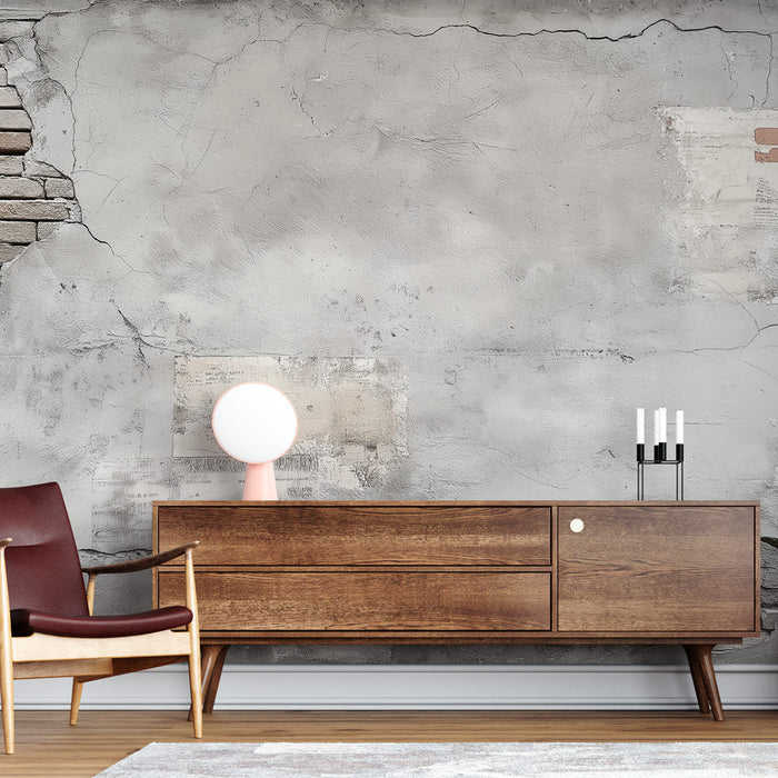 Ταπετσαρία τοίχου φθαρμένο σκυρόδεμα | Τοίχος με τούβλα και καταρρέον σοβά