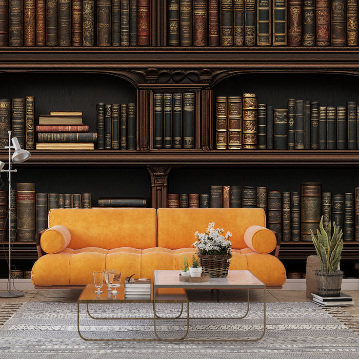 Fototapet bibliotek | Hylder fyldt med gamle og elegante bøger