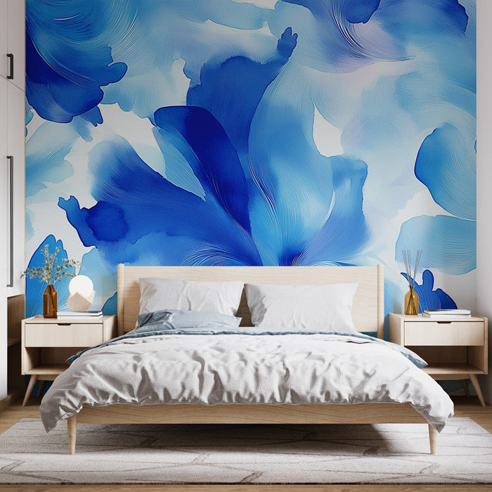 Mural Wallpaper blue abstract | Fluid and soothing patterns