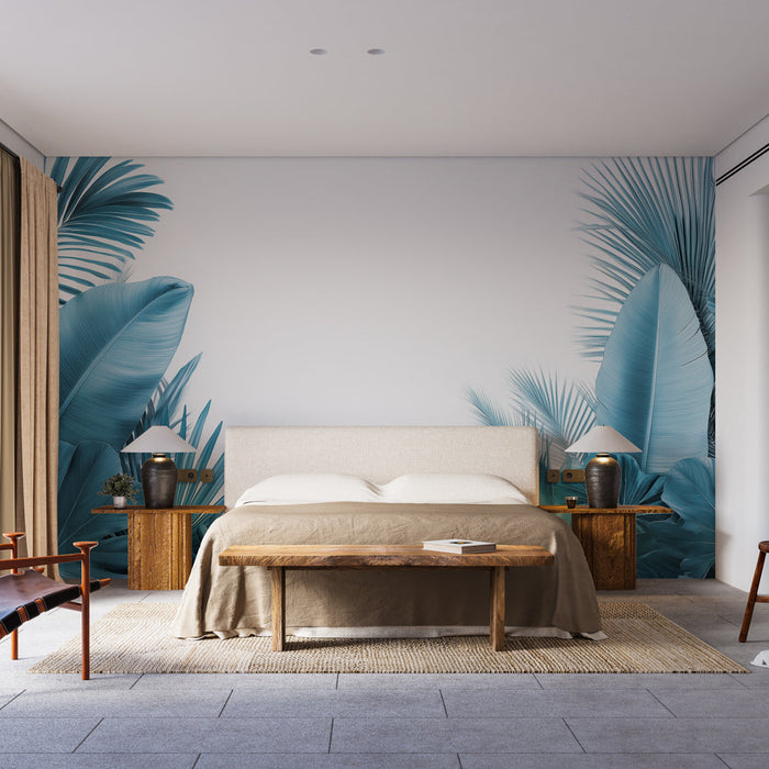 Tapeta teal blue | Egzotyczne tropikalne liście