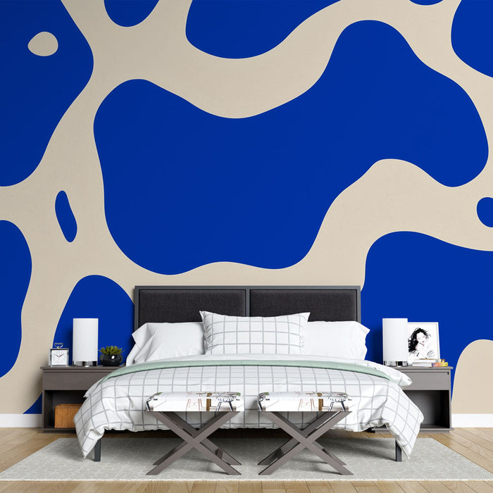 Royal Blue Fototapet | Former på beige baggrund