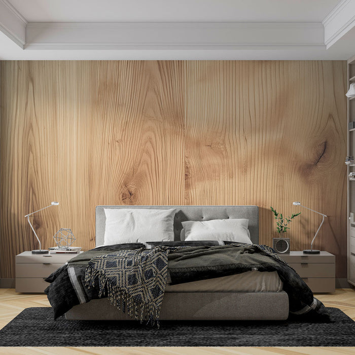 Tapeta z fototapetą z lekkiego drewna | Naturalne i ciepłe tekstury drewna