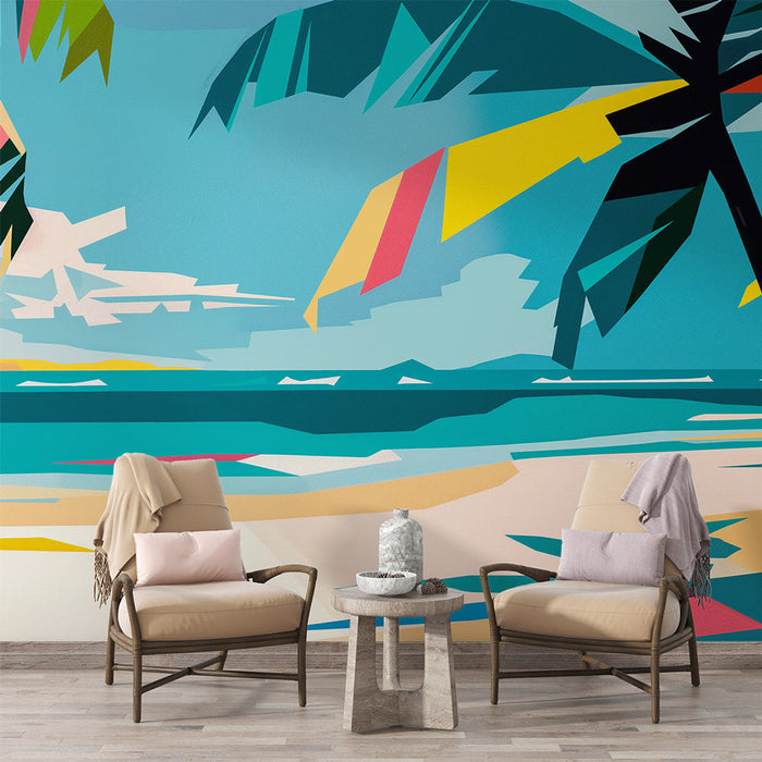 Strand Mural Behang | Moderne en Abstracte Stijl