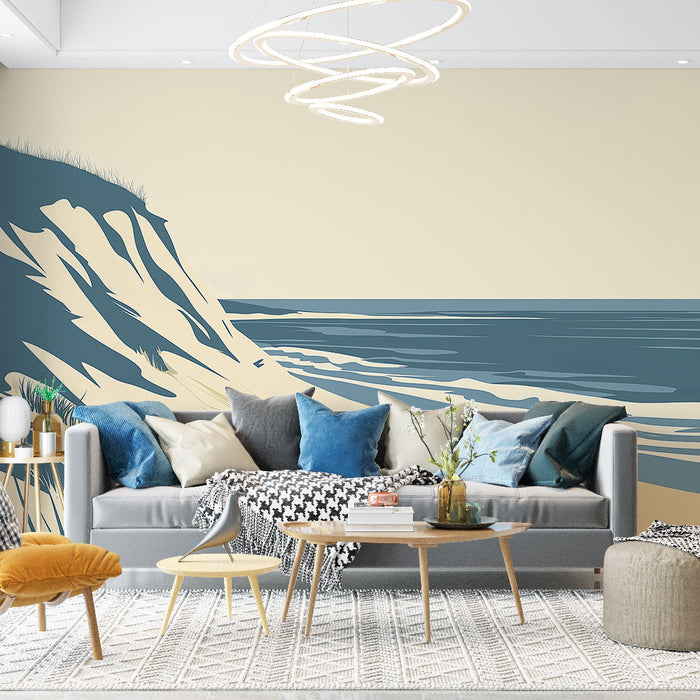 Foto Behang seaside | Minimalistisch Strand en Kliffen