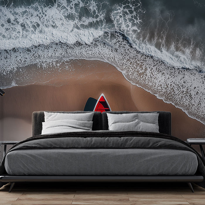 Ταπετσαρία παραλίας | Εναέρια άποψη ενός σκάφους στην παραλία