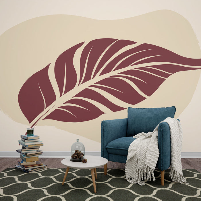 Fototapet Bordeaux Leaf | Elegant illustration af bordeaux blad på en blød baggrund
