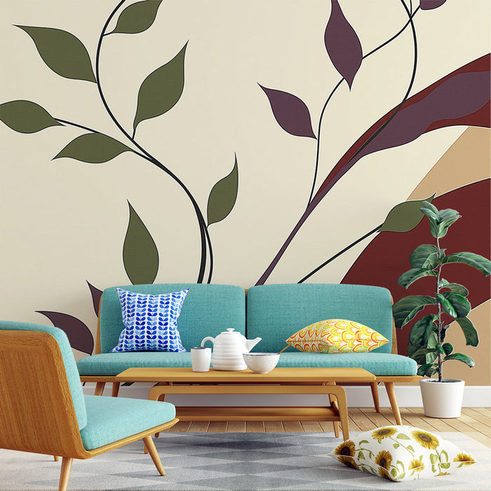 Tapeta s botanickým motivem | Sophisticated leaf pattern on a soft background
