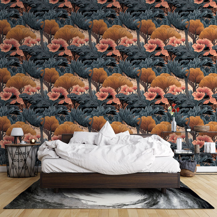 Fotótapéta botanique | Virágos minták és dús növényzet