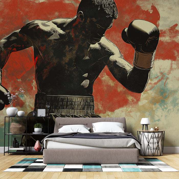 Mural Wallpaper boxing | Colorful contrast