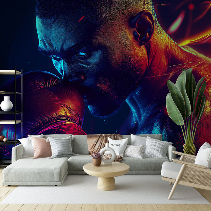 Papel de parede do boxeador | Ilustração de um boxeador em ação