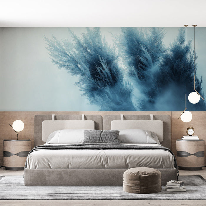 Tapeta gałąź sosny | W środku zimowej mgły