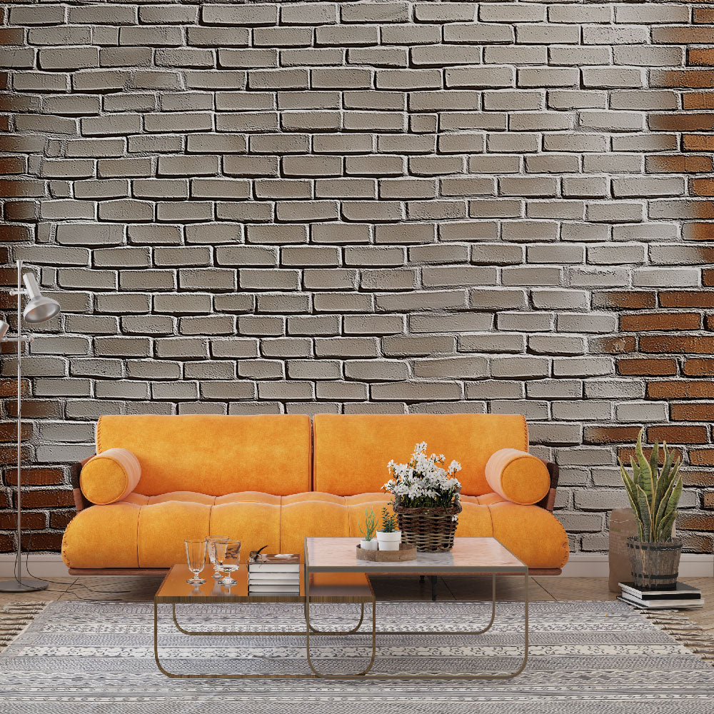 Mural Wallpaper brick | Multicolored brick pattern with gradient ...