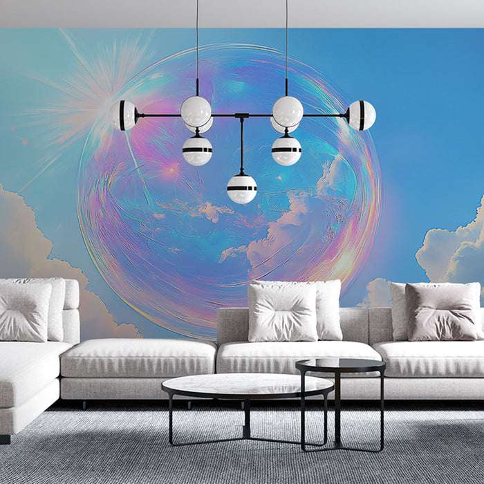 Carta da parati soap bubble | Lucentezza e leggerezza nel cielo azzurro