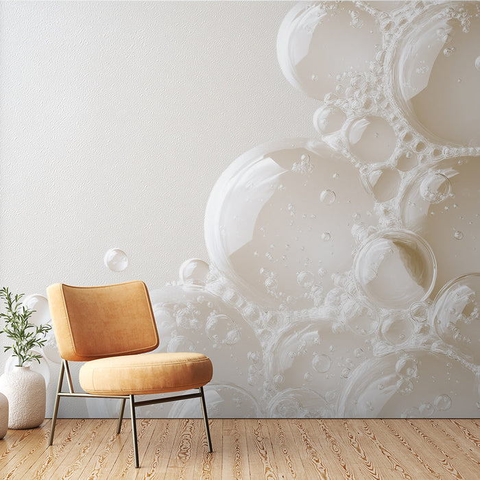 Papel pintado burbujas de agua | Efecto relajante y fresco