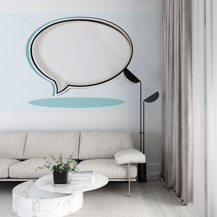 Papel pintado dialogue-bubbles | Modern and playful pattern with white bubbles on a soft background