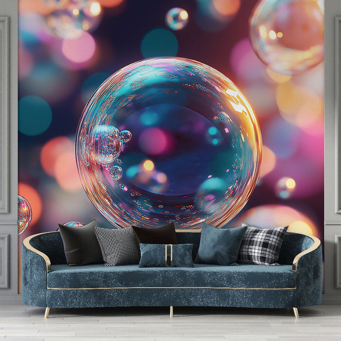 Mural Wallpaper bubbles | Bright bursts and vibrant color