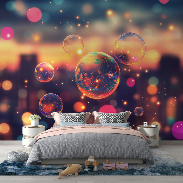 Carta da parati bolle scintillanti | Atmosfera incantevole e colorata