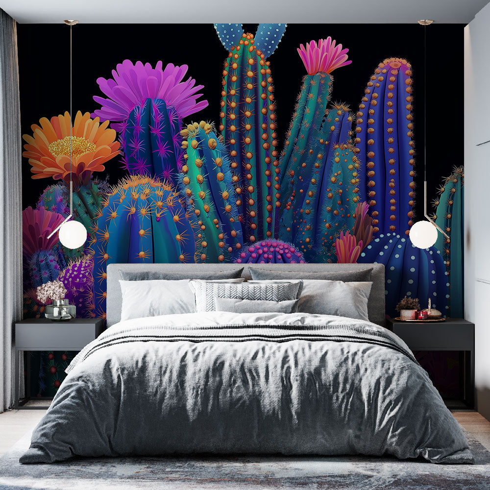 Mural Wallpaper colorful cactus