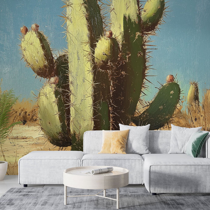 Foto Behang cactus | Woestijn geïnspireerde muurdecoratie