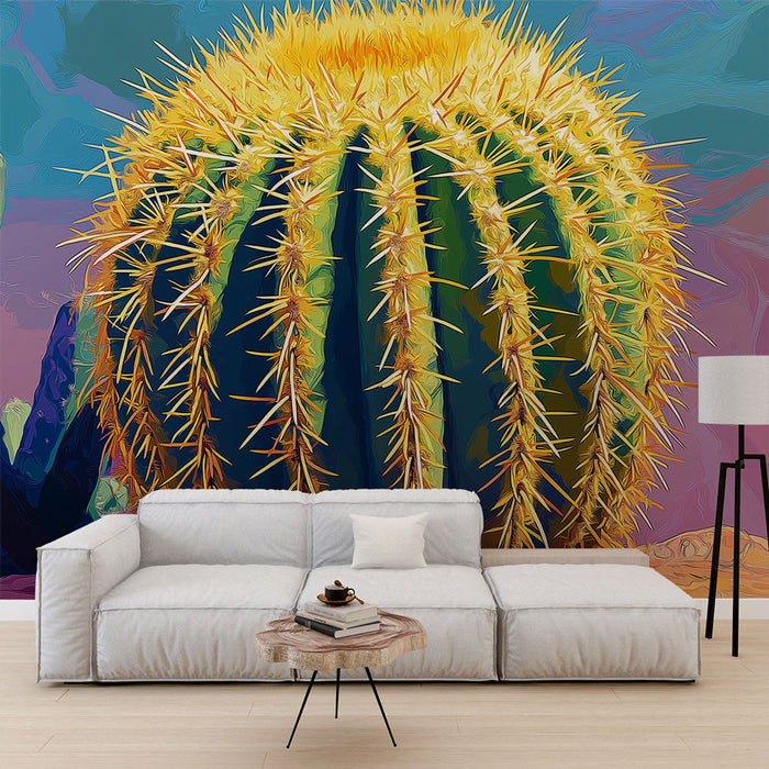 Tapeta Mural Cactus | Barvita bleščeča sodobna kaktusa