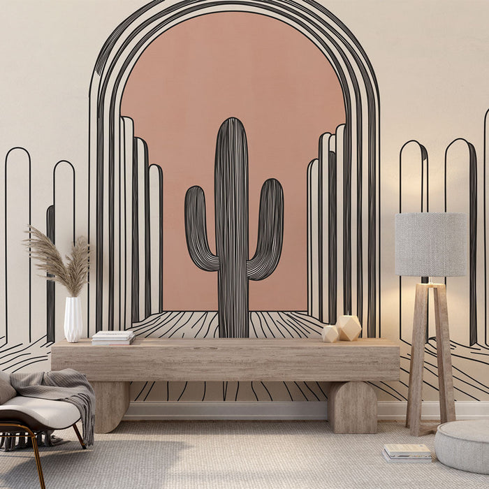 Μινιμαλιστική ταπετσαρία κάκτου | Σύγχρονος και χαλαρωτικός σχεδιασμός