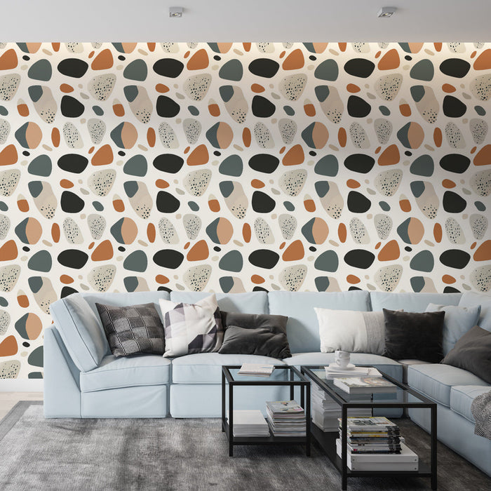 Fototapet moderne sten | Organiske formmønstre med naturlige nuancer